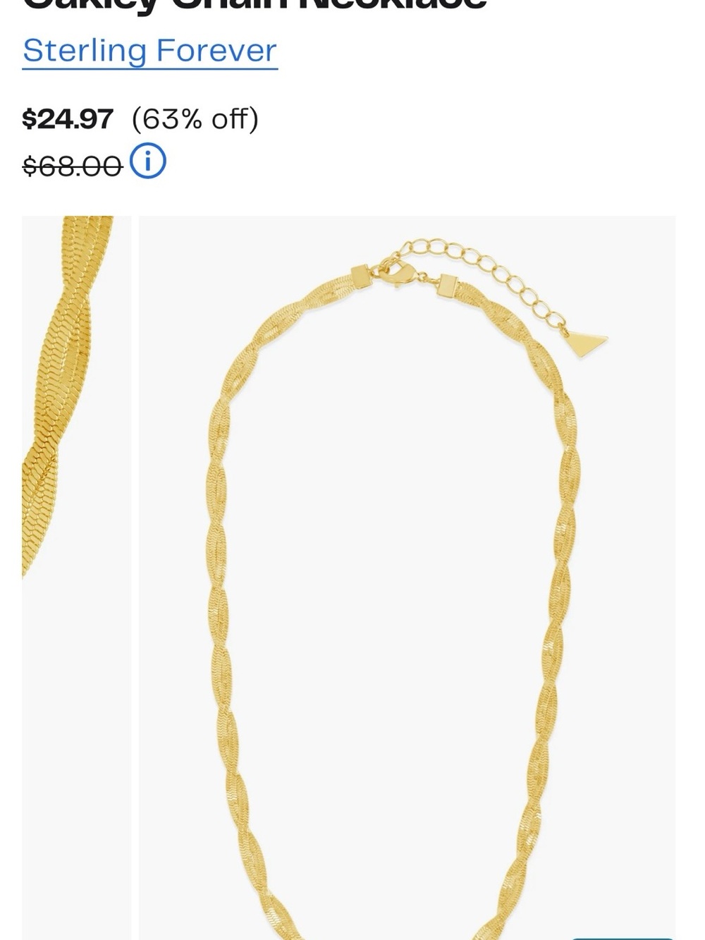Sterling Forever Gold-Tone Twist Link Necklace